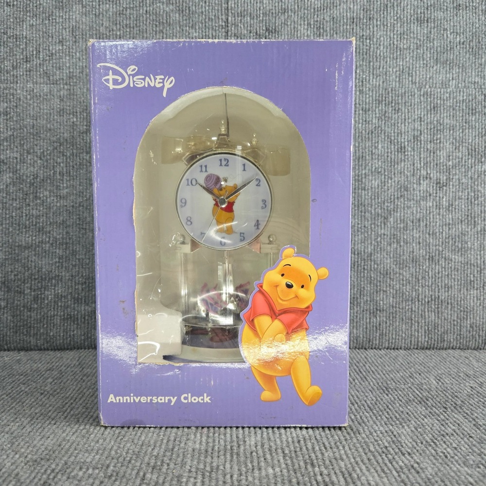 Disney Winnie the Pooh Anniversary Clock Ceramic Quartz Base in Box WORKS